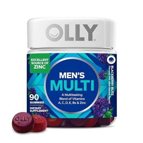 OLLY Men's Multivitamin Gummy, Vitamins A, C, D, E, B, Zinc, Blackberry Flavor, 45 Day Supply - 90 Count - görsel 1