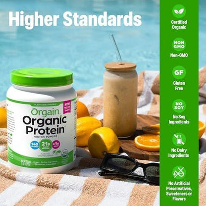 Orgain Organic Vegan Protein Powder, Natural – Serving Size: 1 scoop (46g) – Image 9