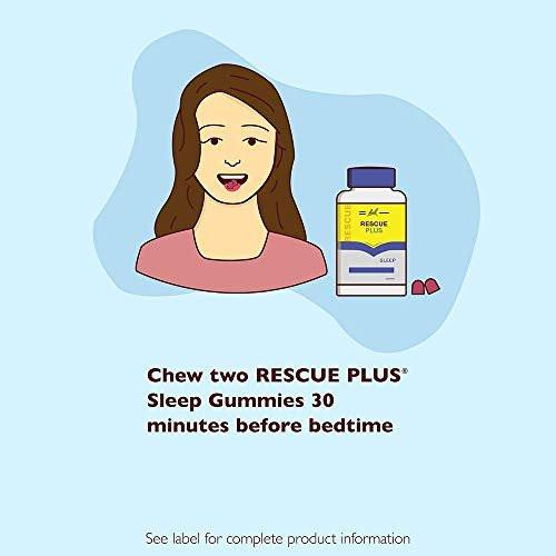 Bach RESCUE PLUS Melatonin Sleep Gummies, Natural Strawberry Flavor, Sleep Aid, Dietary Supplement, Vegan, Gluten-Free, No Artificial Flavors, Colors, 60 Count - görsel 8