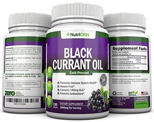 Black Currant Oil - 1000 Mg - 180 Softgels - Cold-Pressed Pure Black Currant Seed Oil - Hexane Free - 140mg GLA Per Serving - Regulates Hormonal Balance - Great For Immune System, Hair and Skin - görsel 11