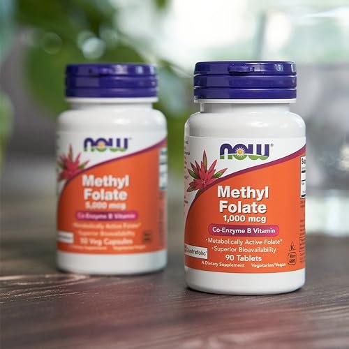 NOW Foods Supplements, Methyl Folate 1,000 mcg, Metabolically Active Folate*, Co-Enzyme B Vitamin, 90 Tablets - görsel 4