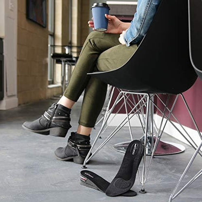 Burlingham's Height Increase Insole, Shoe Lifts for Men and Women (2 Inch) Elevated, Cushioned Heel Inserts and Arch Support Insoles | Lifted, Supportive Comfort and Breathable Black