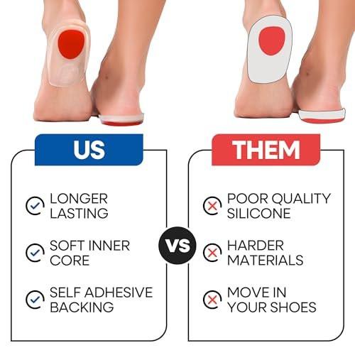Gel Heel Pads for Shoes | Plantar Fasciitis Heel Cups for Pain Relief | Silicone Cushions for Bone Spur Relief | Protector Insoles | Sore Heal Bruised Feet | Shoe Inserts for Women & Men (S/M 3-Pair) - görsel 16