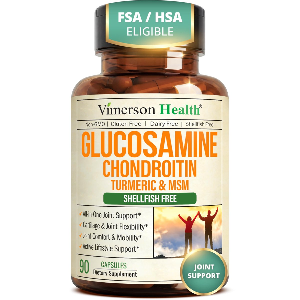 Glucosamine Chondroitin MSM – Joint Support Supplement for Women and Men with Glucosamine Sulfate 1500 mg, Chondroitin and MSM – for Cartilage, Joint Health and Flexibility – 90 Capsules - görsel 2
