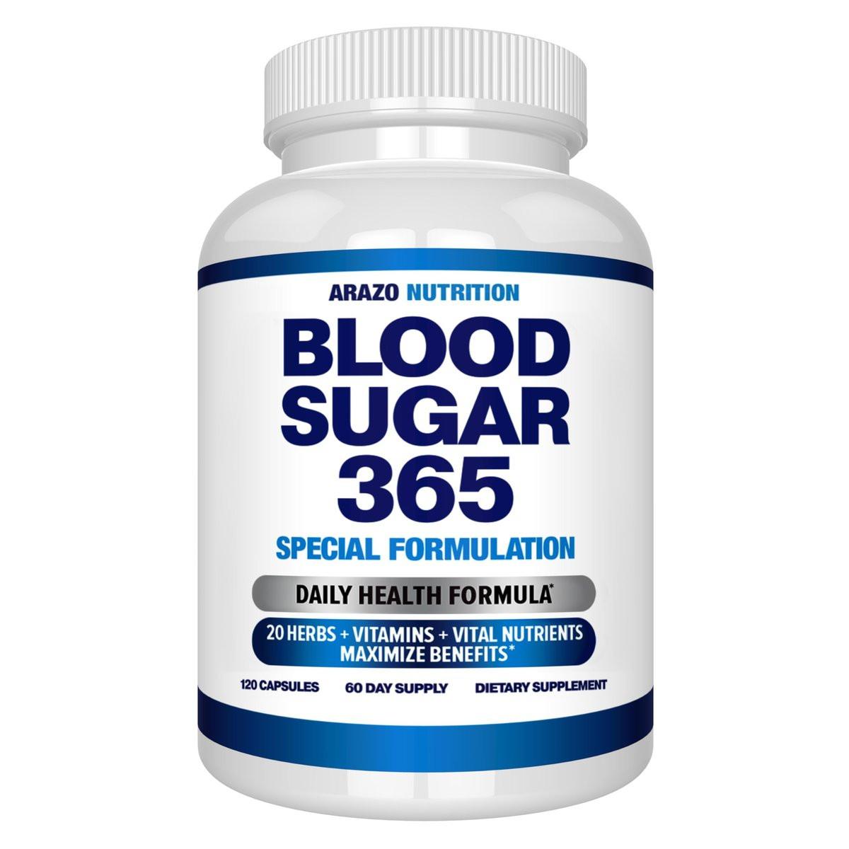 Arazo Nutrition Blood Sugar 365 Supplement – Supports Healthy Energy Levels - 120 Herbal Pills - 60 Day Supply - görsel 4