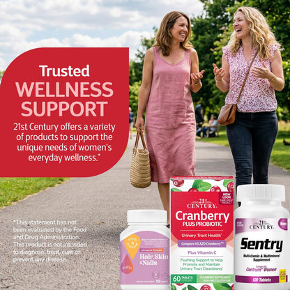 21st Century Cranberry Plus Probiotic Tablets, 60 Count