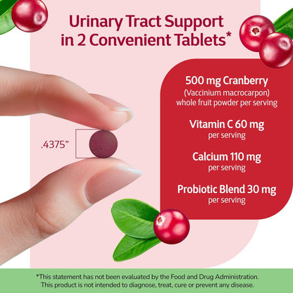 21st Century Cranberry Plus Probiotic Tablets, 60 Count
