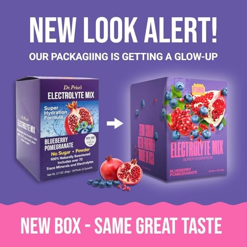 Dr. Price’s Electrolytes Hydration Powder Packets – Blueberry Pomegranate, 30 Packs | Sugar Free Electrolyte Drink Mix, 72+ Trace Minerals, Manganese | Keto, Vegan, Doctor-Formulated, Made in USA - görsel 5