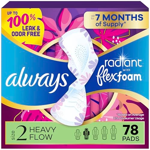 Always Radiant Feminine Pads for Women, – Heavy Absorbency (Size 2): Designed for heavy flow days, these pads – Image 2