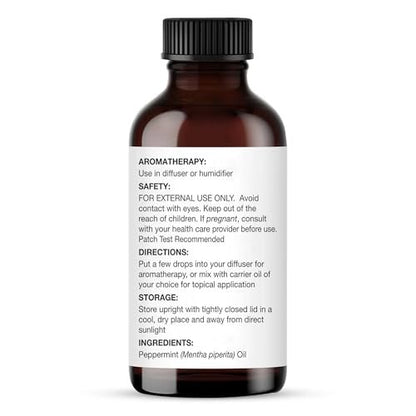 Majestic Pure Peppermint Essential Oil - 100% Pure and Natural - 4 Fl Oz (Pack of 2) with Glass Dropper