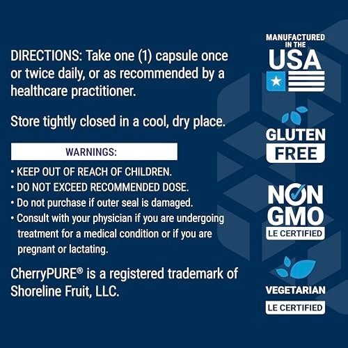 Life Extension Tart Cherry with CherryPURE® - Anthocyanins for Oxidative Stress, Muscle Recovery & Exercise Support, Vegetarian, Gluten-Free, Non-GMO, 60 Capsules - görsel 13