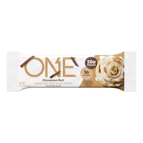 ONE Protein Bars, Cinnamon Roll, Gluten Free with 20g Protein and 1g Sugar, Pantry Staples, 2.12 oz (12 Count) - görsel 3