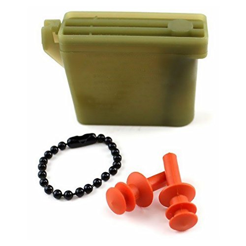 VANGUARD Military Ear Plugs with Chain and Case (Orange, Medium) - görsel 2