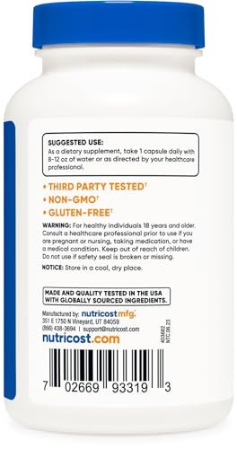 Nutricost Folic Acid (Vitamin B9) 1000 mcg, 240 Capsules - görsel 8