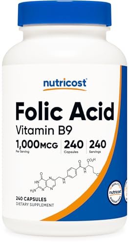 Nutricost Folic Acid (Vitamin B9) 1000 mcg, 240 Capsules - görsel 2