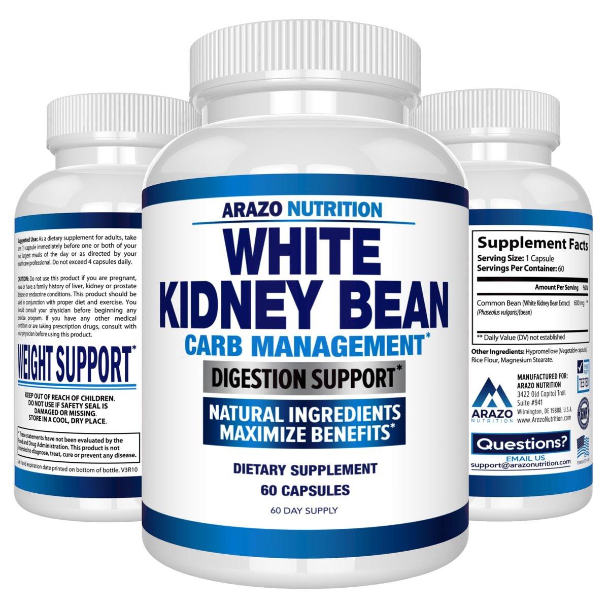 Arazo Nutrition White Kidney Bean Extract - 100% Pure Carb Blocker and Fat Absorber for Weight Support - Intercept Carbs - görsel 3