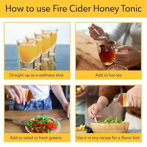 Fire Cider Apple Cider Vinegar Honey Tonic with Organic Turmeric Root, Ginger Root & Dandelion - Natural Digestion & Immune Support (8 Ounces) - görsel 6