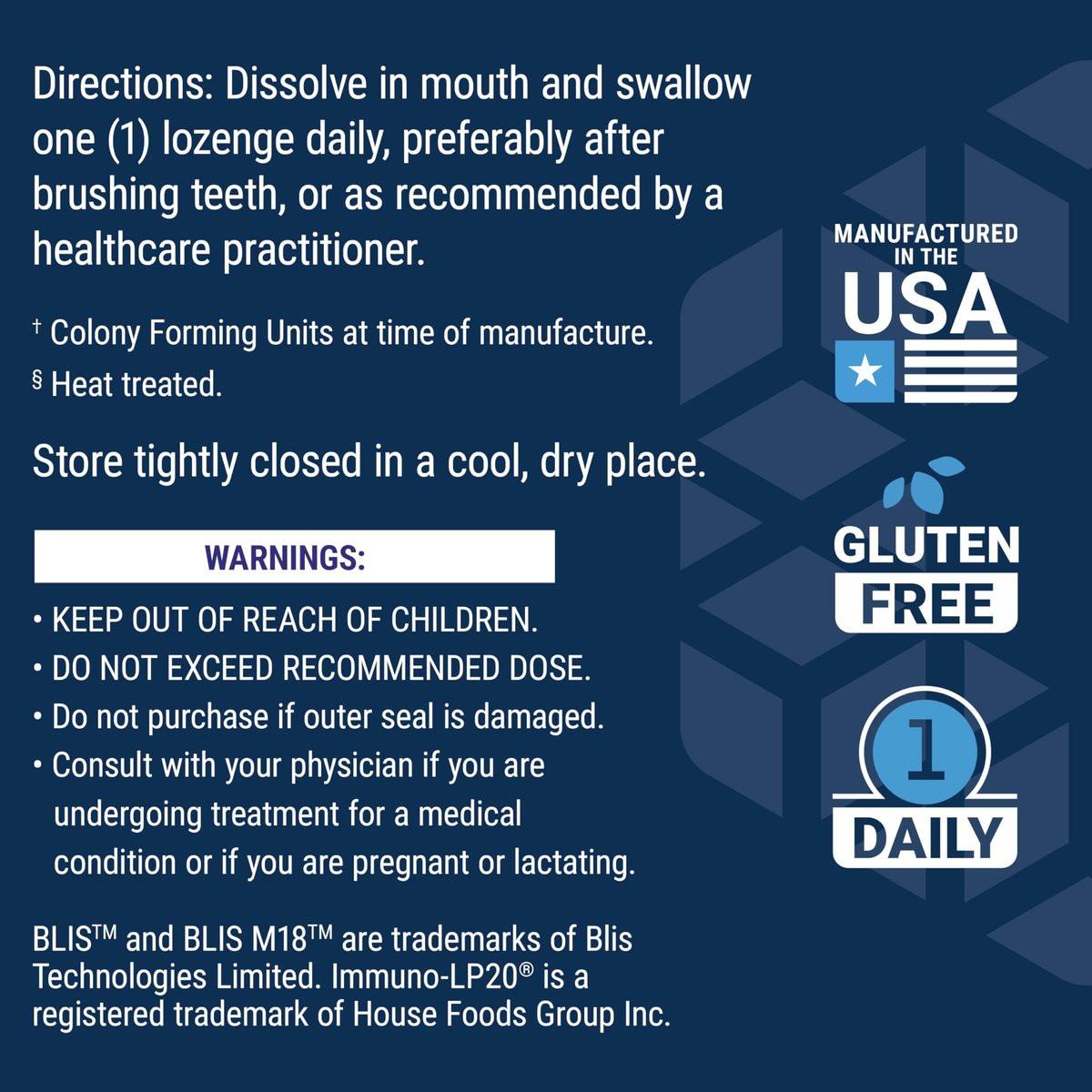 Life Extension FLORASSIST® Probiotic Oral Hygiene, Oral probiotic for Teeth and Gums, pH Levels, Dental Hygiene, Immune Support, BLIS M18™, Once Daily, Gluten Free, Vegetarian, 30 lozenges - görsel 11
