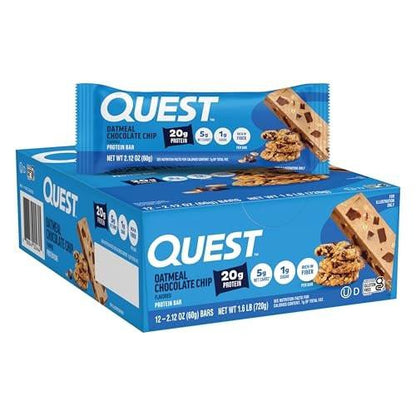 Quest Nutrition Oatmeal Chocolate Chip – High Protein Content: 20g of protein per bar helps build and repair – Image 1