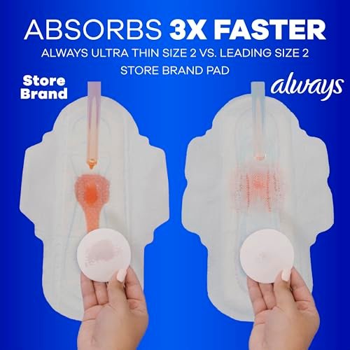 Always Ultra Thin Feminine Pads Without Wings, Size 2 Long Super Absorbency, Unscented, 40 Count x 3 Pack (120 Count Total) - görsel 8