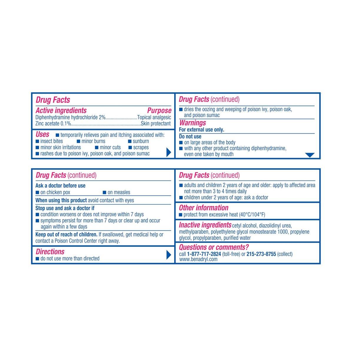 Benadryl Extra Strength Anti-Itch Topical Cream with 2% Diphenhydramine HCI & for Itch Relief of Outdoor Itches Associated with Poison Ivy, Insect Bites & More, 1 oz, 3 Pack - görsel 15