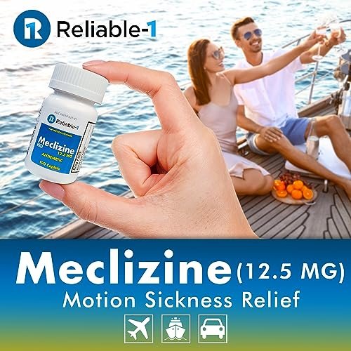 Reliable-1 Laboratories Meclizine HCL 12.5 mg Caplets - Prevent Nausea, Vomiting, and Dizziness Caused by Motion Sickness (100 Caplets, 1 Bottle) - görsel 4