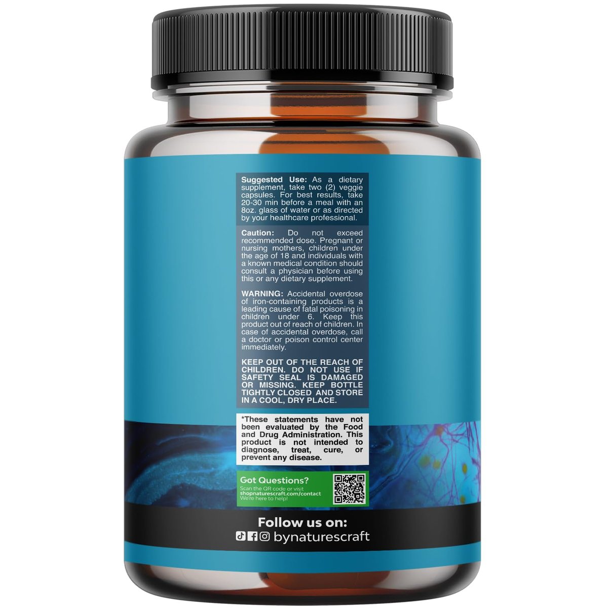Nootropic Brain Supplement for Memory and Focus Support - Vitamins for Mental Support & Clarity with Bacopa Monnieri, VIT A, B6, Riboflavin, Niacin, Thiamin & Folate - Cognitive Complex - 60 Count - görsel 10