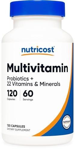 Nutricost Multivitamin with Probiotics 120 Vegetarian Capsules - Packed with Vitamins & Minerals - görsel 2