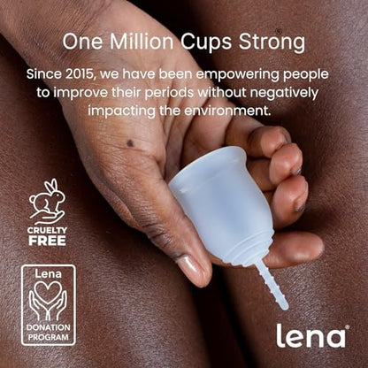 Lena Menstrual Cup Original - Soft Reusable Medical-Grade Silicone Period Cup for Women, Comfortable 12-Hour Leak-Free Protection, Beginner-Friendly Feminine Care - Small, Purple