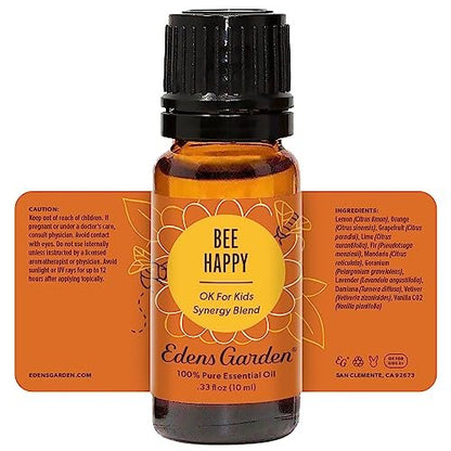 Edens Garden Bee Happy Essential Oil Blend – 100% Pure Premium Grade, Undiluted, Natural, Therapeutic, Aromatherapy, Best for Diffusing, Kid Safe, 10 ml (0.33 fl oz)