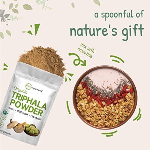 Organic Triphala Powder, 2 Pounds (Amla + Haritaki + Bibhitaki) | India Origin, Herbal Adaptogen Supplement, Supports Colon & Immune Health | Vegan, No GMOS - görsel 5