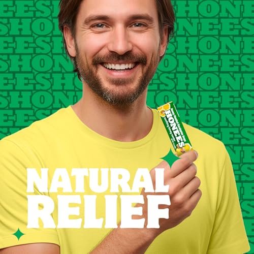 Honees Filled Menthol Cough Drops, Honey, Menthol & Eucalyptus Cough Drops - Natural Sore Throat Relief - Nothing Artificial - Throat Lozenges, Non-GMO (6 Pack – 54 Drops) - görsel 10