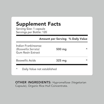 AMANDEAN Boswellia Serrata Extract 500mg 120 Veggie Capsules - 65% Boswellic Acids with AKBA - Indian Frankincense Joint Health Supplement