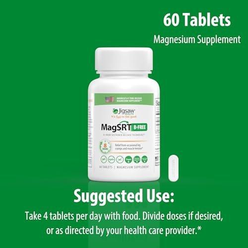 Jigsaw Health MagSRT (B-Free) | Premium, Organic, Slow Release Magnesium Supplement | Active, Bioavailable Magnesium Malate Tablets | 60 Tablets | 15 Servings - görsel 9