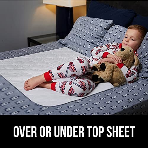 GORILLA GRIP Washable Underpads, Waterproof Reusable Heavy Absorbency Incontinence Bed Pads, Leak Proof Toddler Mattress Pad, 52x44 Slip Resistant Protector for Bedwetting, Adults and Kids, White - görsel 9