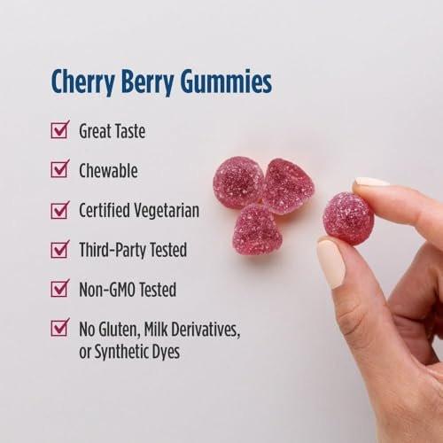Nordic Naturals Nordic Berries, Cherry Berry - 120 Gummy Berries - Great-Tasting Multivitamin for Ages 2+ - Growth, Development, Optimal Wellness - Non-GMO, Vegetarian - 30 Servings - görsel 6