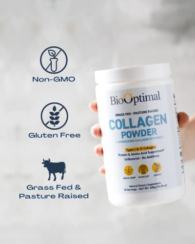 BioOptimal Collagen Peptides Powder - Grass-Fed, Pasture-Raised Hydrolyzed Protein Supplement for Skin, Hair, & Nails - Non-GMO, Zero Sugar Daily Supplement for Men & Women (30 Servings) - görsel 11