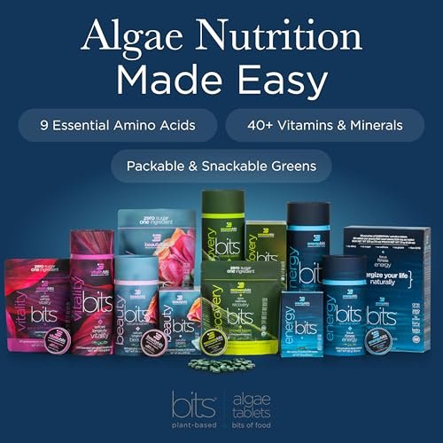 ENERGYBITS Organic Spirulina Tablets (60 Algae Tablets) Natural Superfood for Energy, Fitness & Focus - 5g Protein, 1 Calorie, Sugar Free - Omega 3 - Spirulina Capsules - Gluten Free, Keto & Vegan - görsel 12