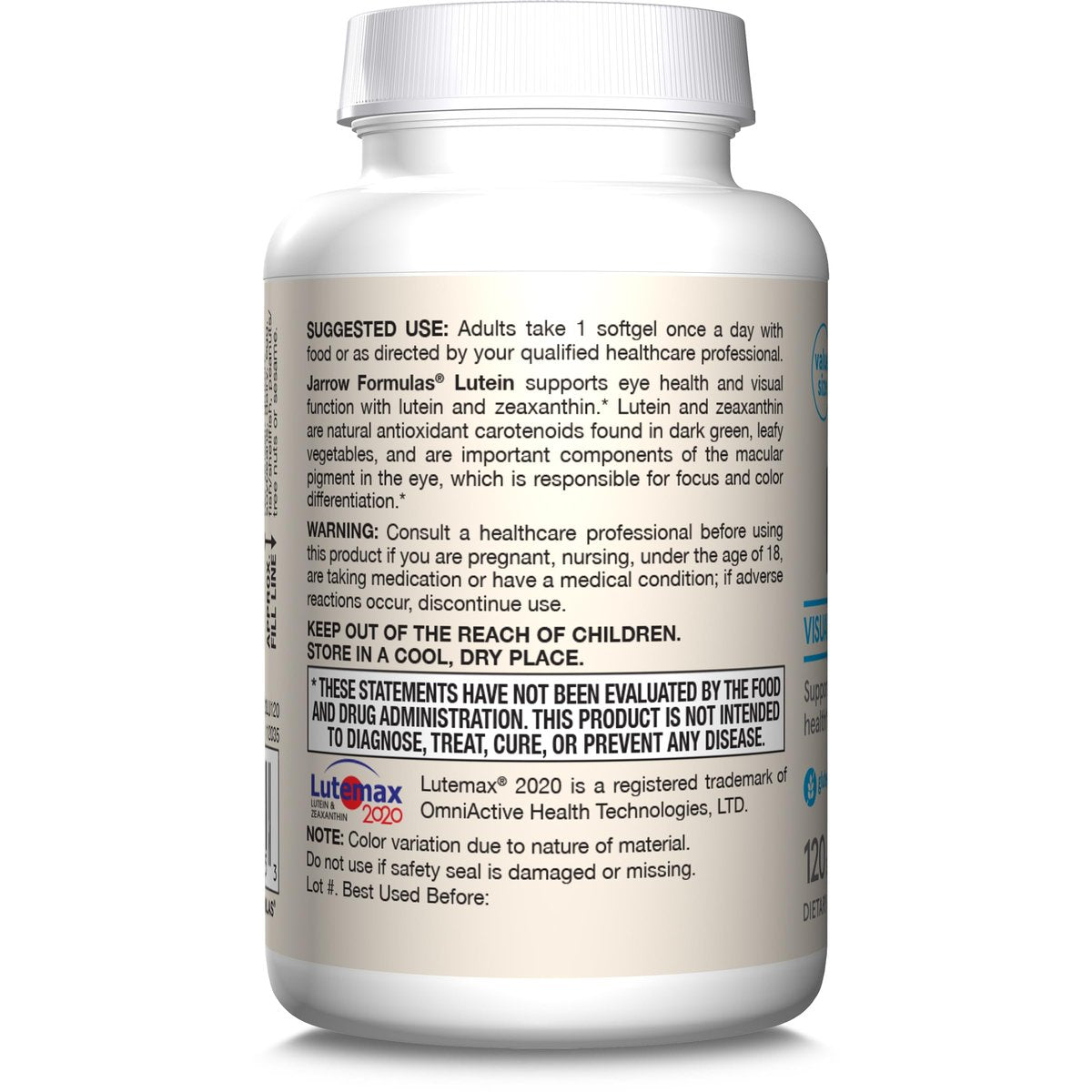 Jarrow Formulas Lutein 20 mg - 120 Softgels - Clinically Documented Eye Health & Support - With Zeaxanthin - 120 Servings - görsel 14