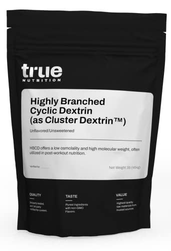 True Nutrition Highly Branched Cyclic Dextrin - Carbohydrate Powder for Sustained Intra-Workout Energy, Enhanced Post-Workout Muscle Recovery - Vegan and Non-GMO - Unflavored 1lb - görsel 4