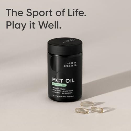 Sports Research® Coconut MCT Oil 3000mg - Keto Brain & Body Fuel - C8 + C10 MCT Oil from Coconut · Keto · Non-GMO - Gluten Free - 240 Softgels - görsel 11