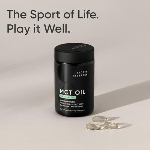 Sports Research MCT Oil Capsules derived from Coconut Oil | Keto Fuel for The Brain & Body | High Potency 3000 mg | Derived from Non-GMO Coconuts (120 Softgels) - görsel 8
