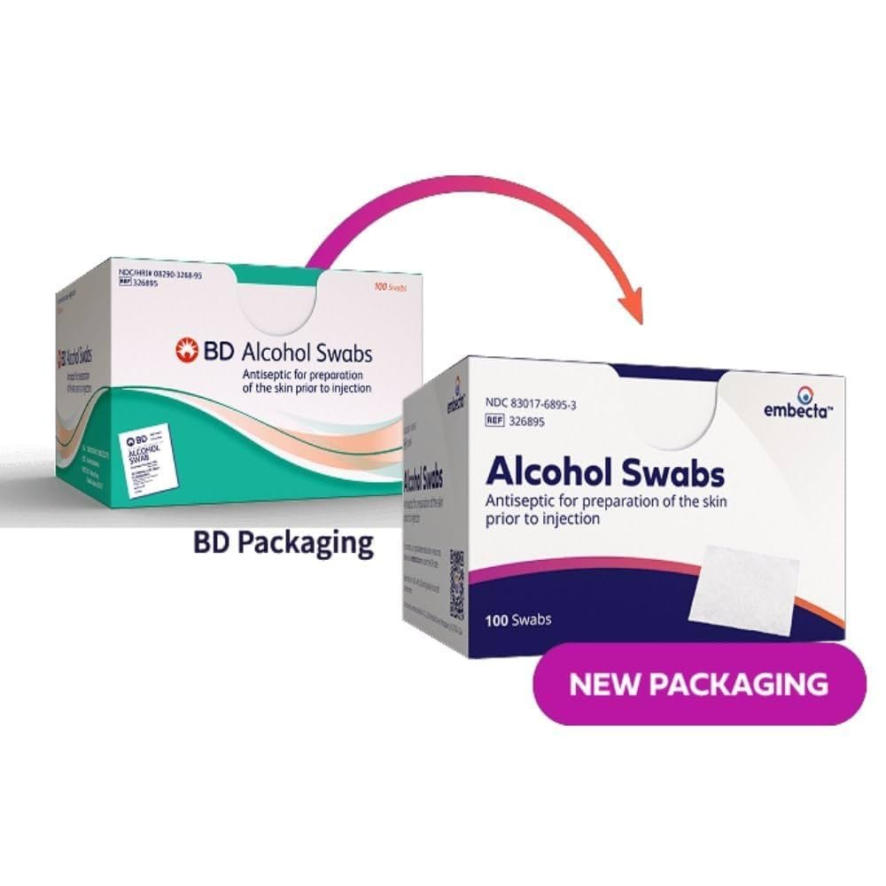 BD Alcohol Swabs 100 Count (Pack of 3) - – Compact and Portable: Each pack is small enough to fit in a purse, – Image 4