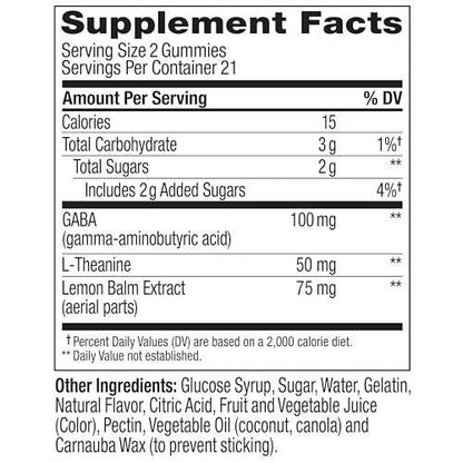 OLLY Goodbye Stress Gummy, GABA, L-Theanine, Lemon Balm, Stress Relief Supplement, Berry - 74 Count