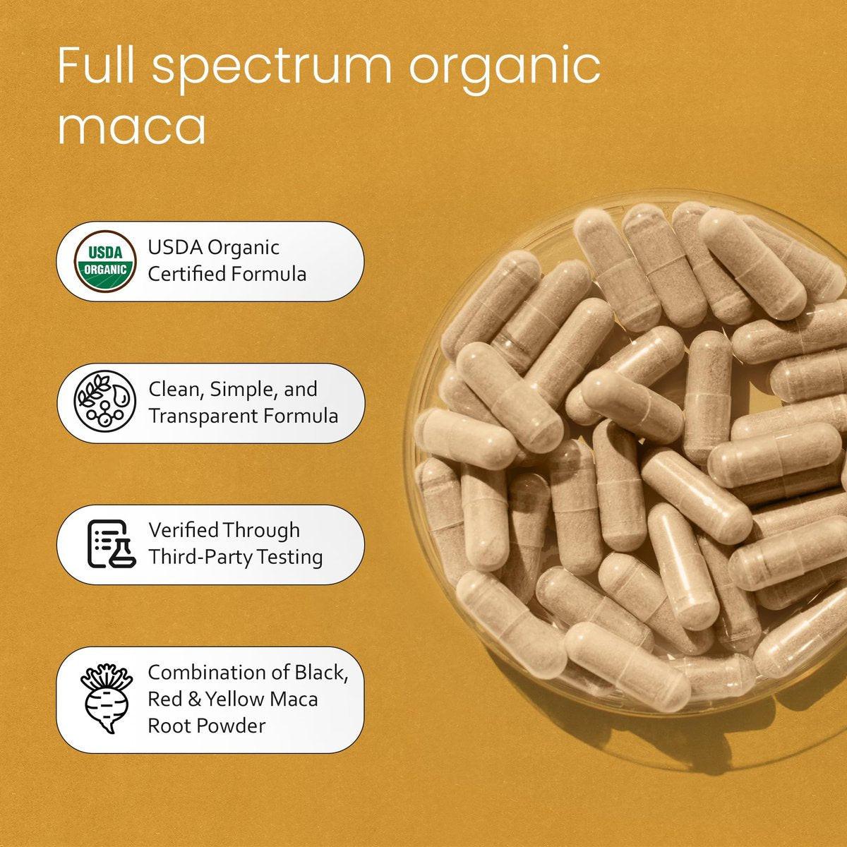 NaturaLife Labs Organic Maca Root – Black, Red & Yellow – 1900 mg per Serving – 150 Capsules – Gelatinized Peruvian Maca – Non-GMO, Gluten-Free, Vegan - görsel 7
