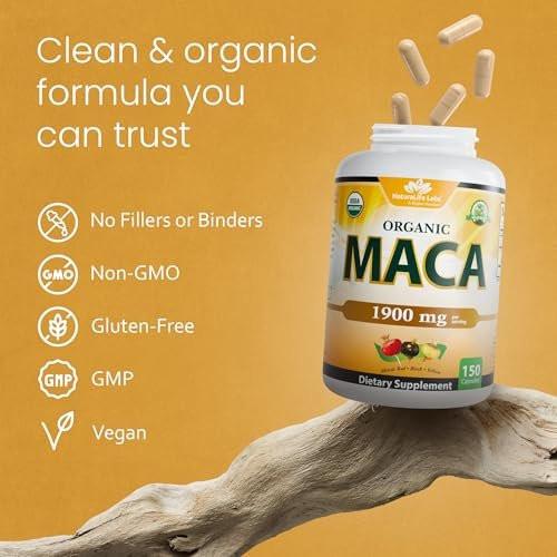 NaturaLife Labs Organic Maca Root – Black, Red & Yellow – 1900 mg per Serving – 150 Capsules – Gelatinized Peruvian Maca – Non-GMO, Gluten-Free, Vegan - görsel 12