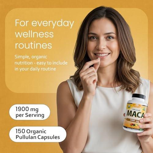 NaturaLife Labs Organic Maca Root – Black, Red & Yellow – 1900 mg per Serving – 150 Capsules – Gelatinized Peruvian Maca – Non-GMO, Gluten-Free, Vegan - görsel 10