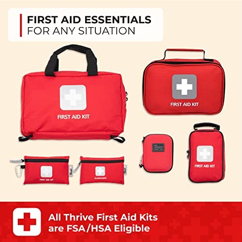 Thrive Mini First Aid Kit - Waterproof Rip-Stop Travel First Aid - Compact Hiking Supplies & Safety Kit - for Home Medical Use - 66 Piece Set, Pouch - görsel 6