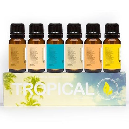 Eternal Essence Oils Guy's Night Out Set of 6 Premium Fragrance Oils - Happy Men, Blue Sage, White Sand, Warm Rustic Woods, Musk, White Musk - 10ml Each