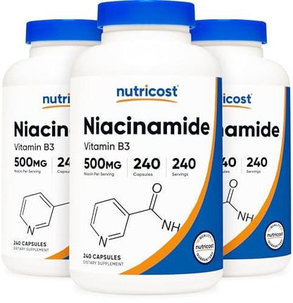 Nutricost Niacinamide (Vitamin B3) 500mg, 240 Capsules - Non-GMO, Gluten Free, Flush Free Vitamin B3